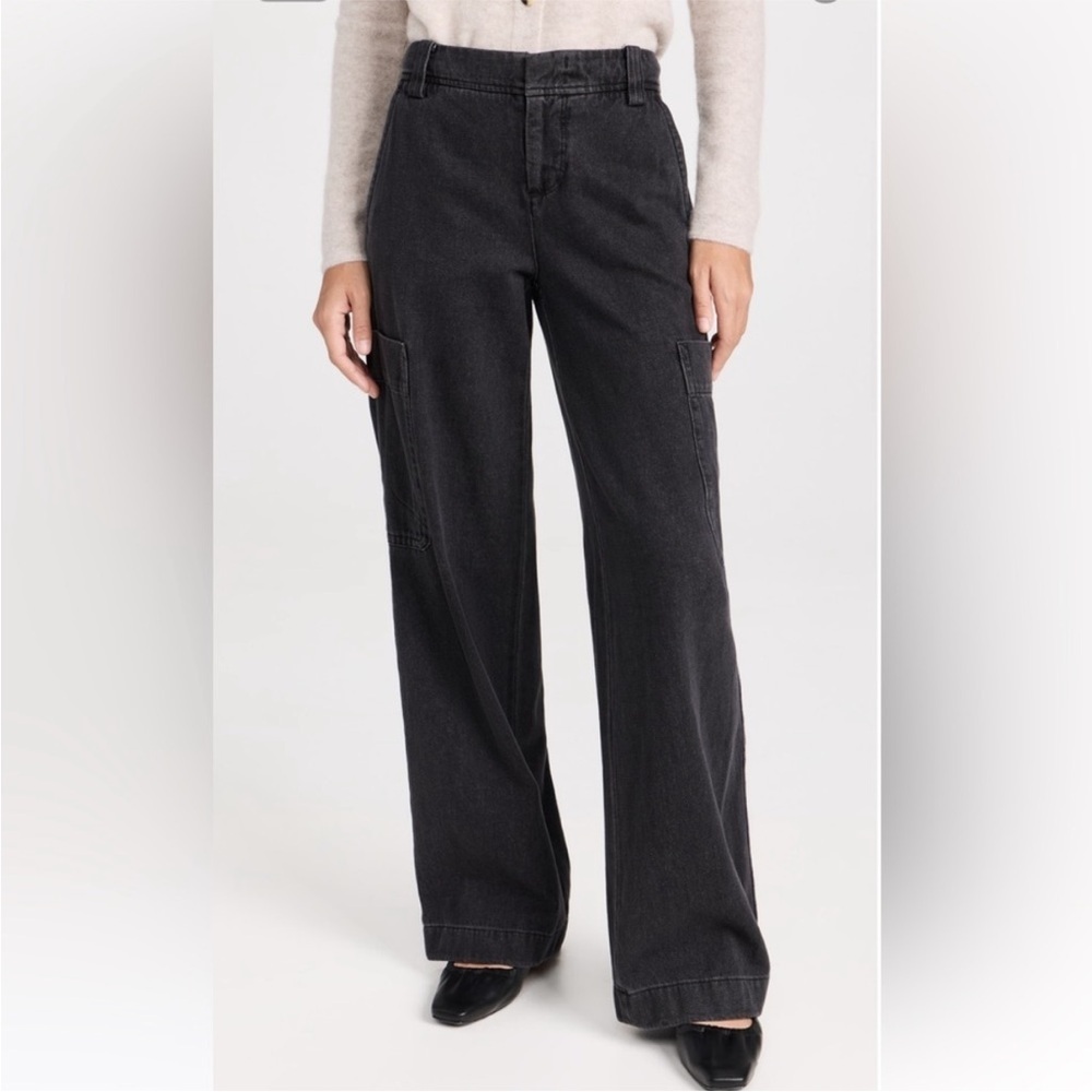 Vince Woman’s Black Cargo wide watched Jeans Size 12